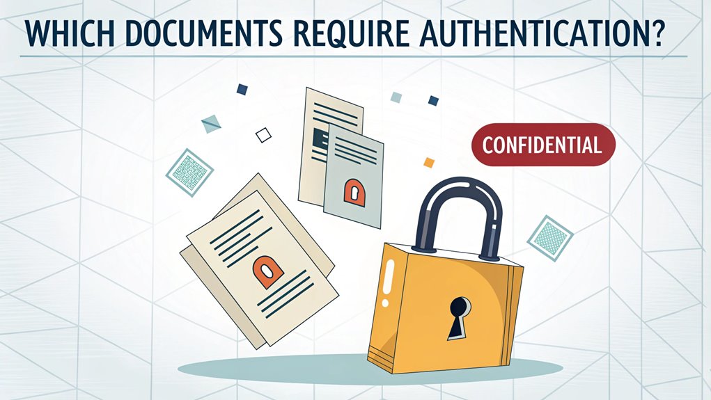 documents needing authentication listed