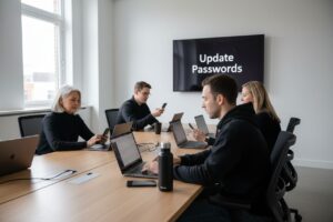 update passwords, office, teamwork