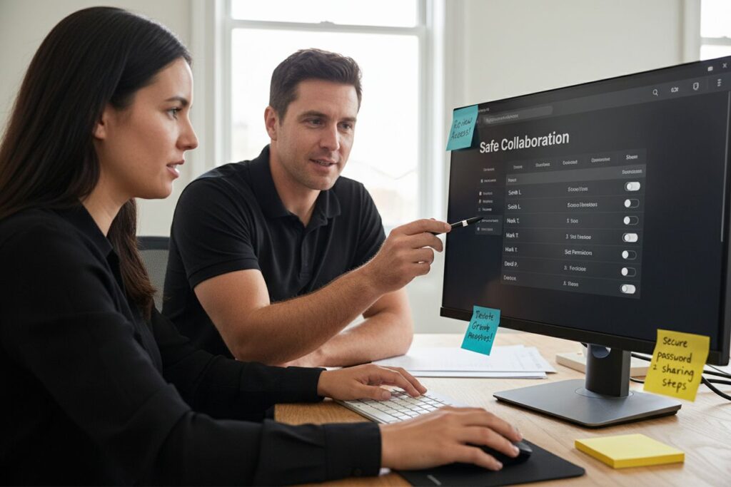 secure password sharing steps